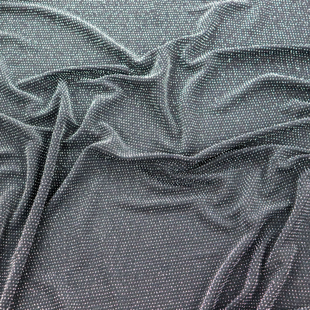 Black Metallic Nylon Frice Fabric