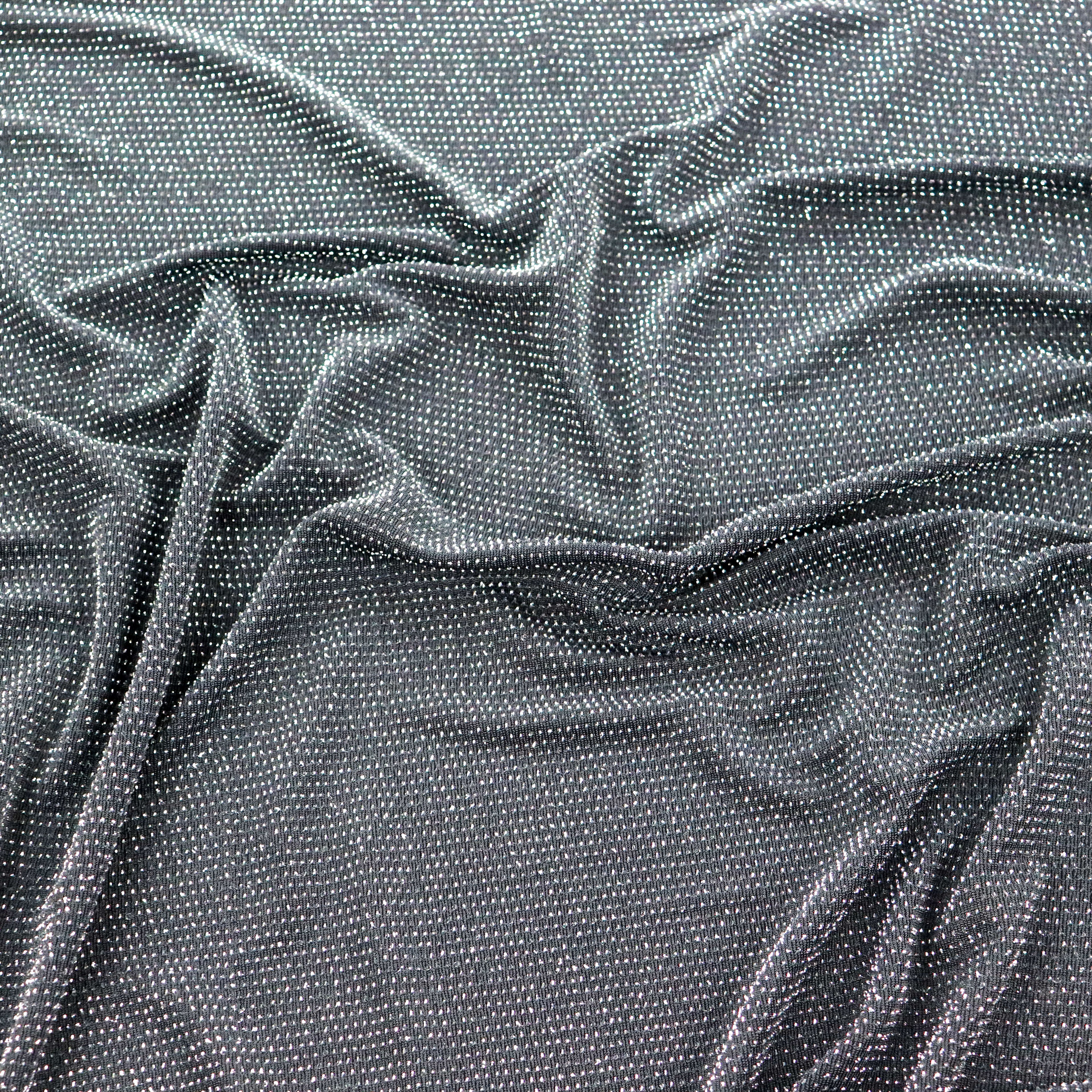 Black Metallic Nylon Frice Fabric