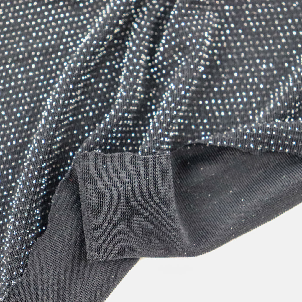 Black Metallic Nylon Frice Fabric