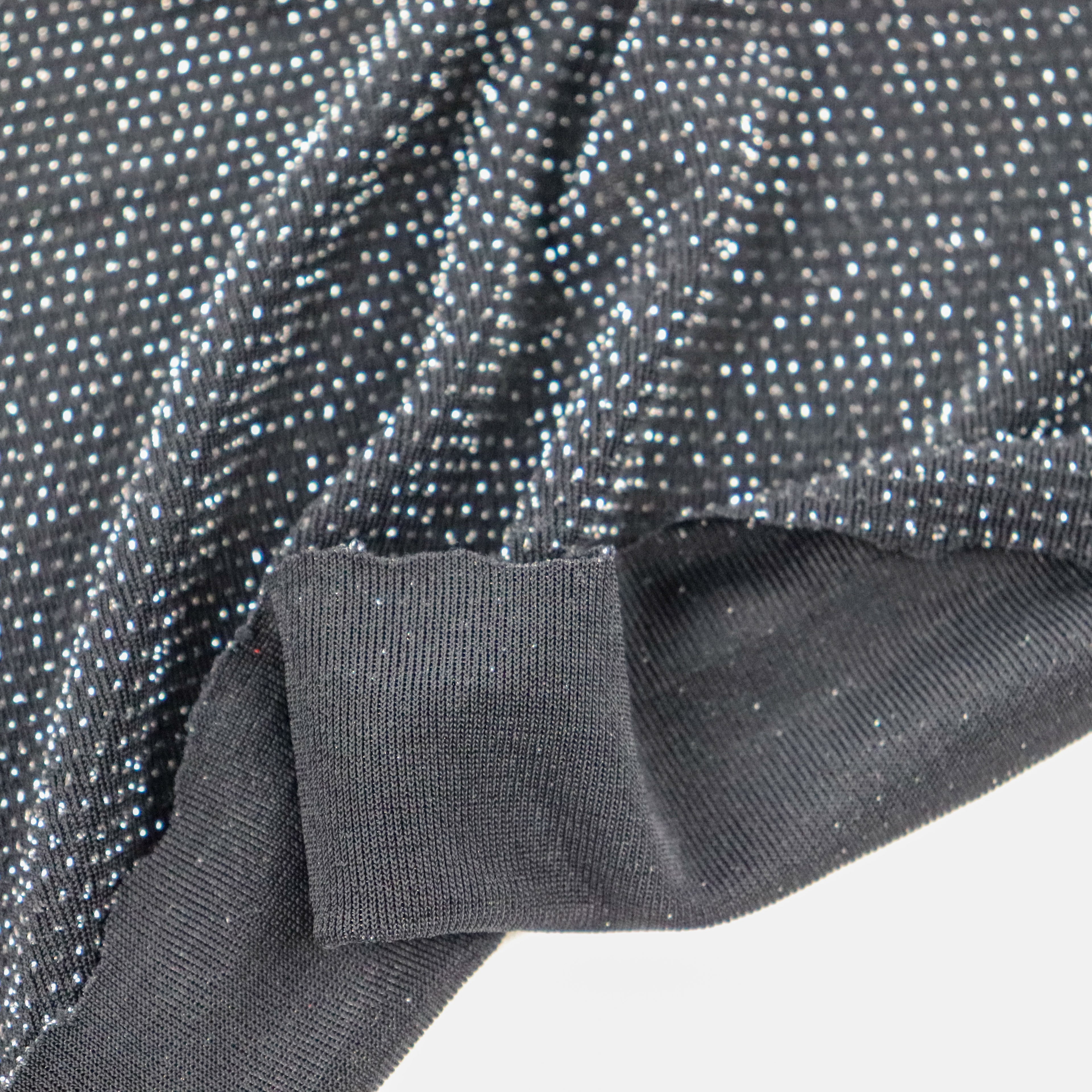Black Metallic Nylon Frice Fabric