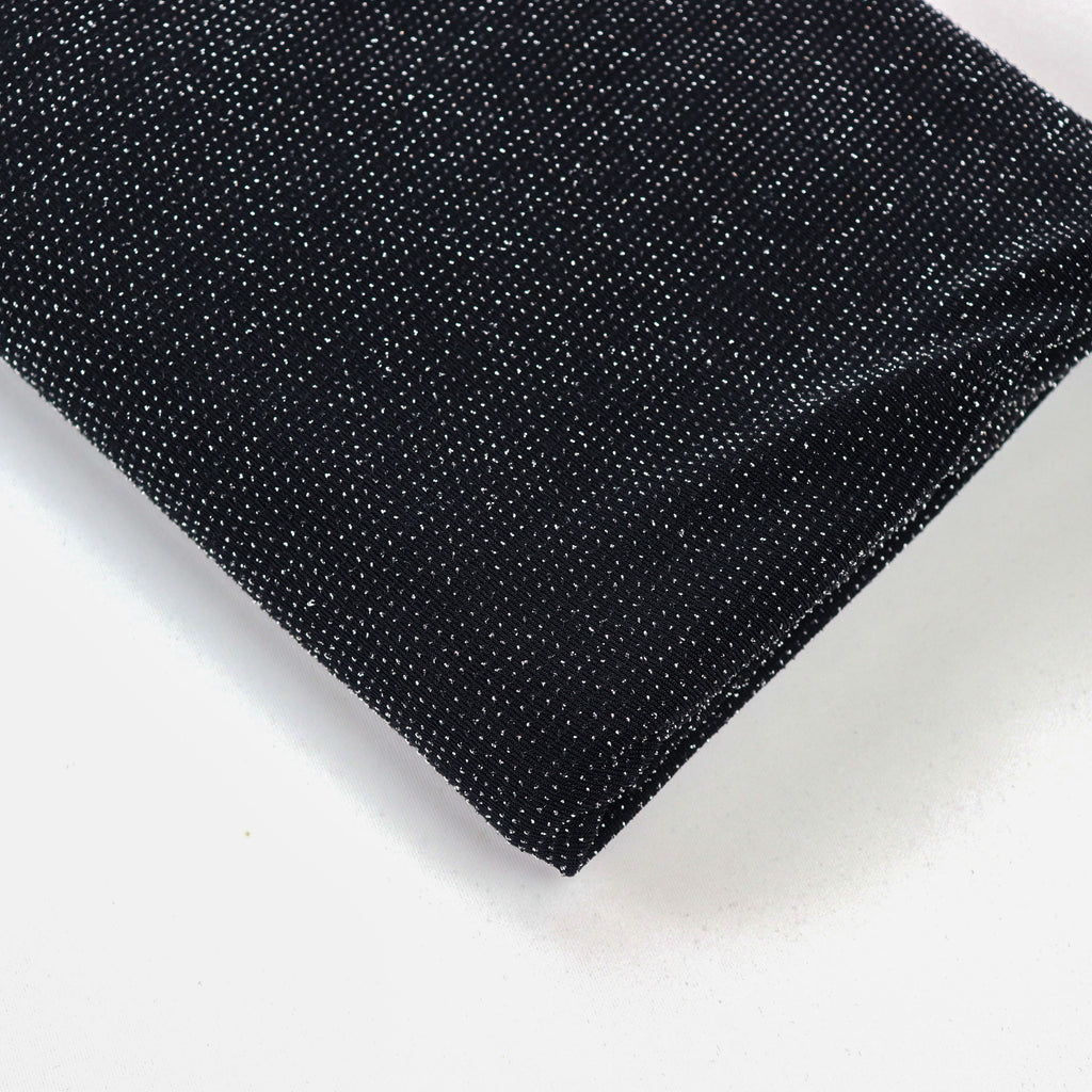 Black Metallic Nylon Frice Fabric