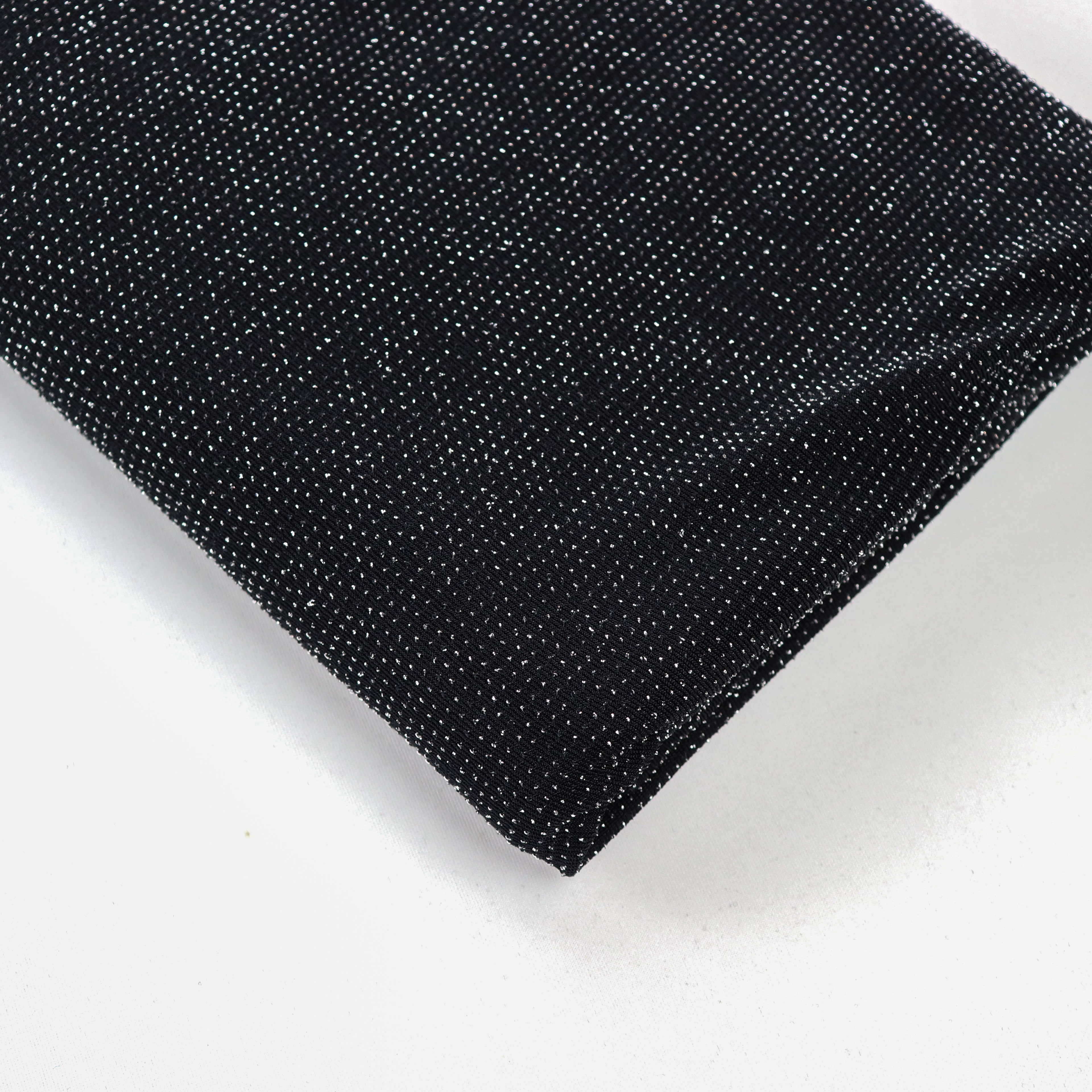 Black Metallic Nylon Frice Fabric