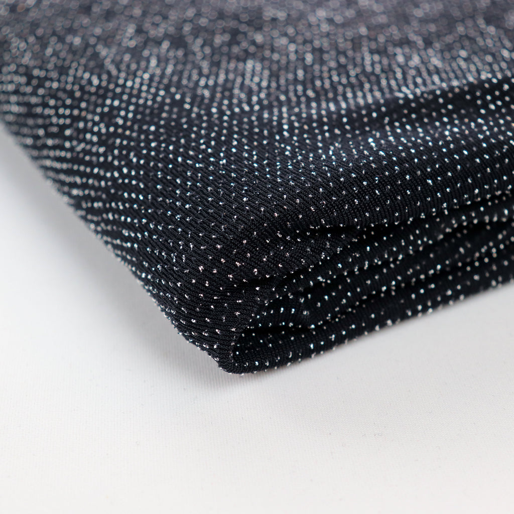 Black Metallic Nylon Frice Fabric