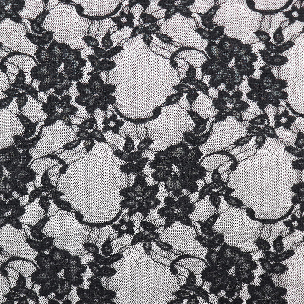 Black Floral Lace Dress Fabric