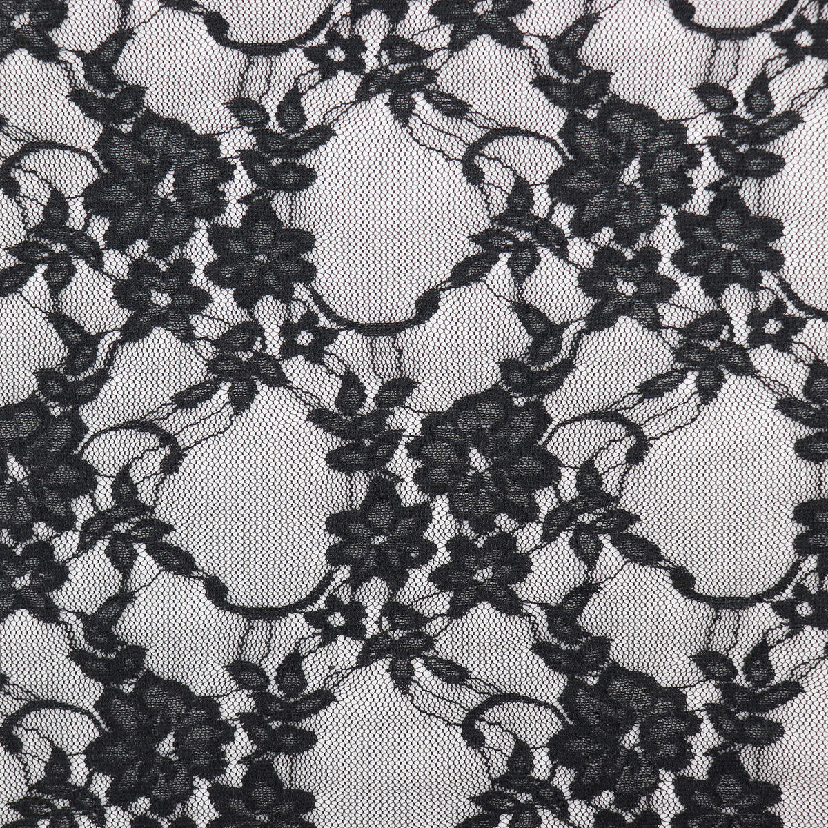 Black Floral Lace Dress Fabric