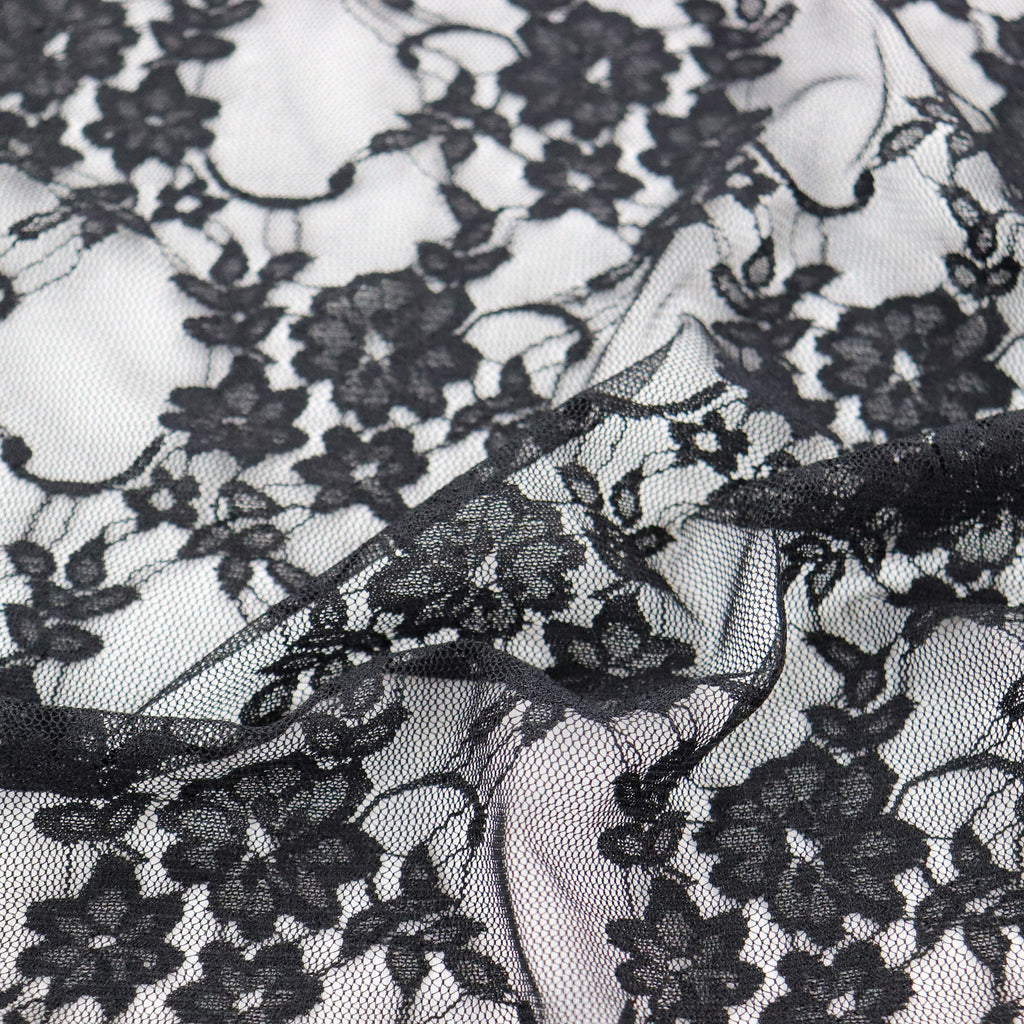 Black Floral Lace Dress Fabric