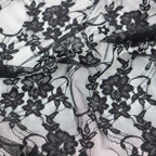 Black Floral Lace Dress Fabric