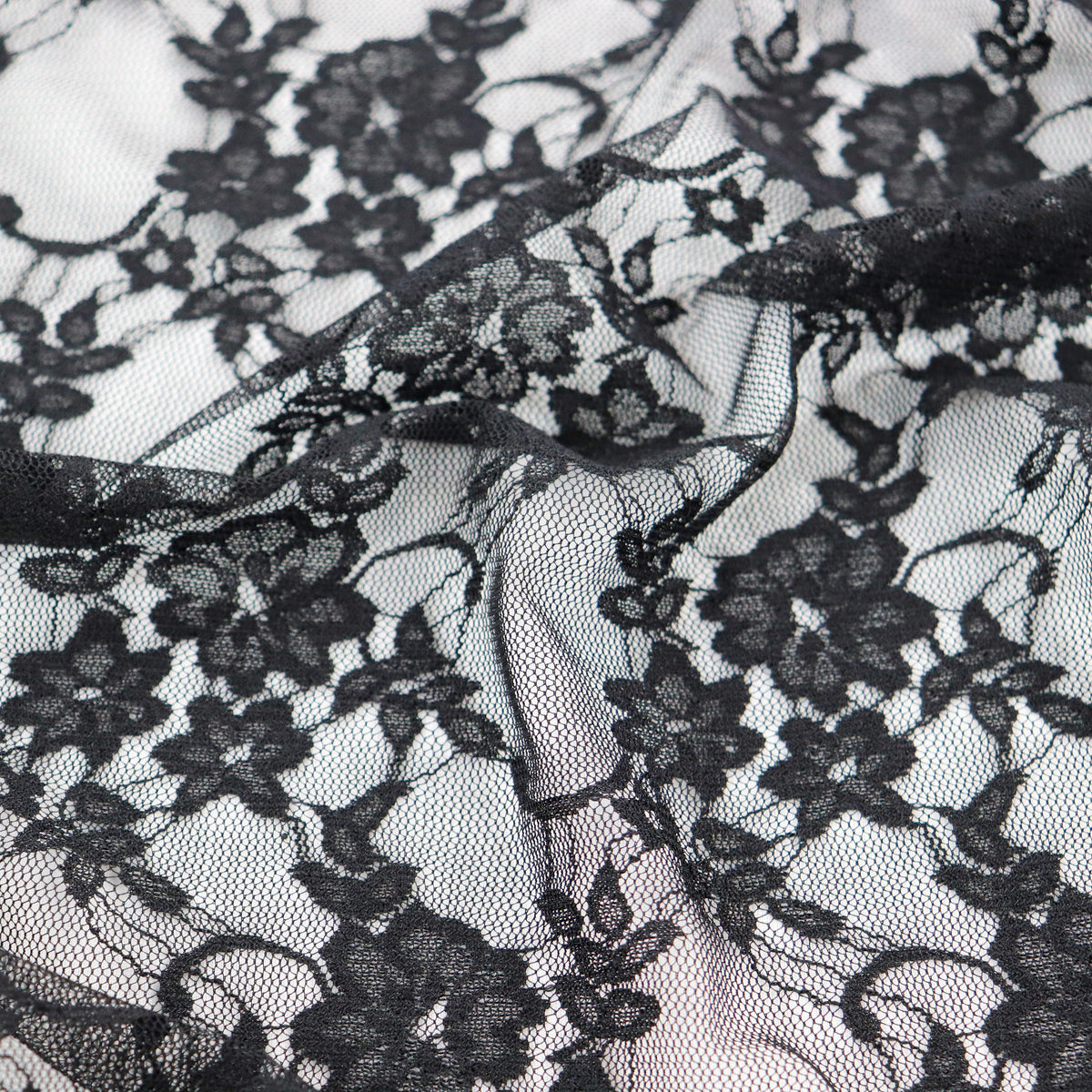 Black Floral Lace Dress Fabric