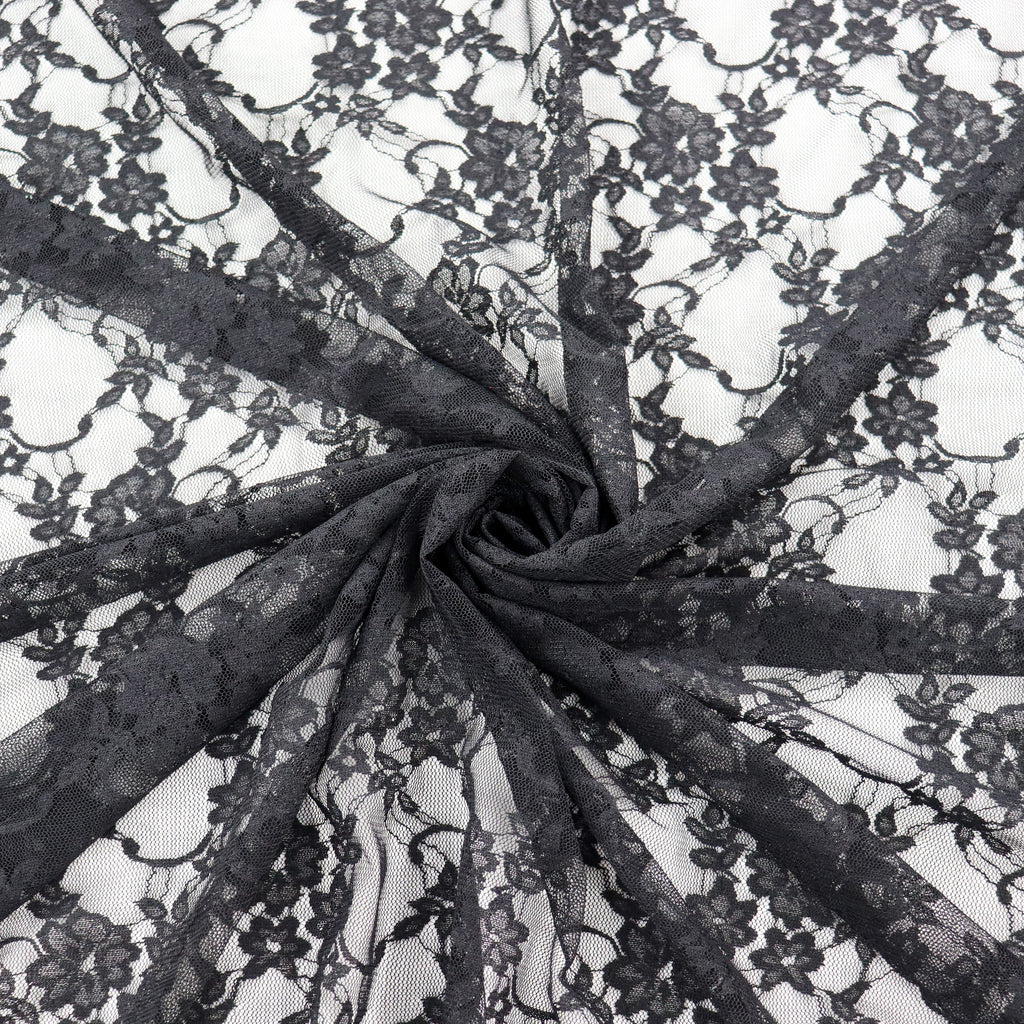 Black Floral Lace Dress Fabric