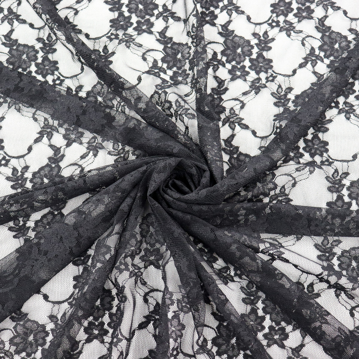 Black Floral Lace Dress Fabric