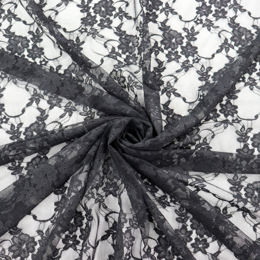 Black Floral Lace Dress Fabric