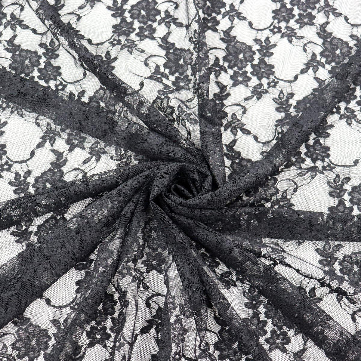 Black Floral Lace Dress Fabric