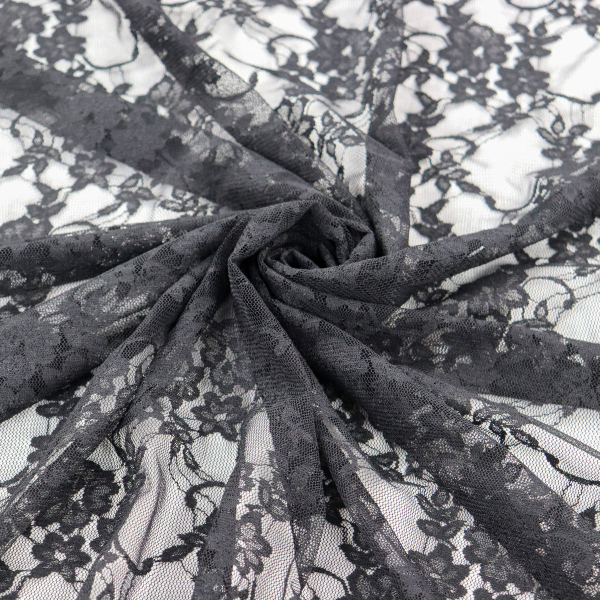 Black Floral Lace Dress Fabric