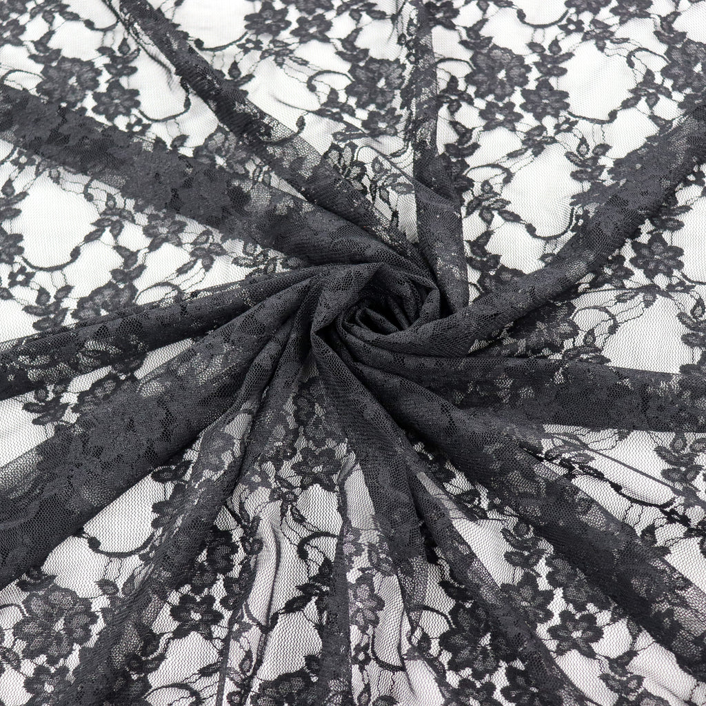Black Floral Lace Dress Fabric
