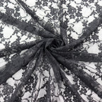 Black Floral Lace Dress Fabric