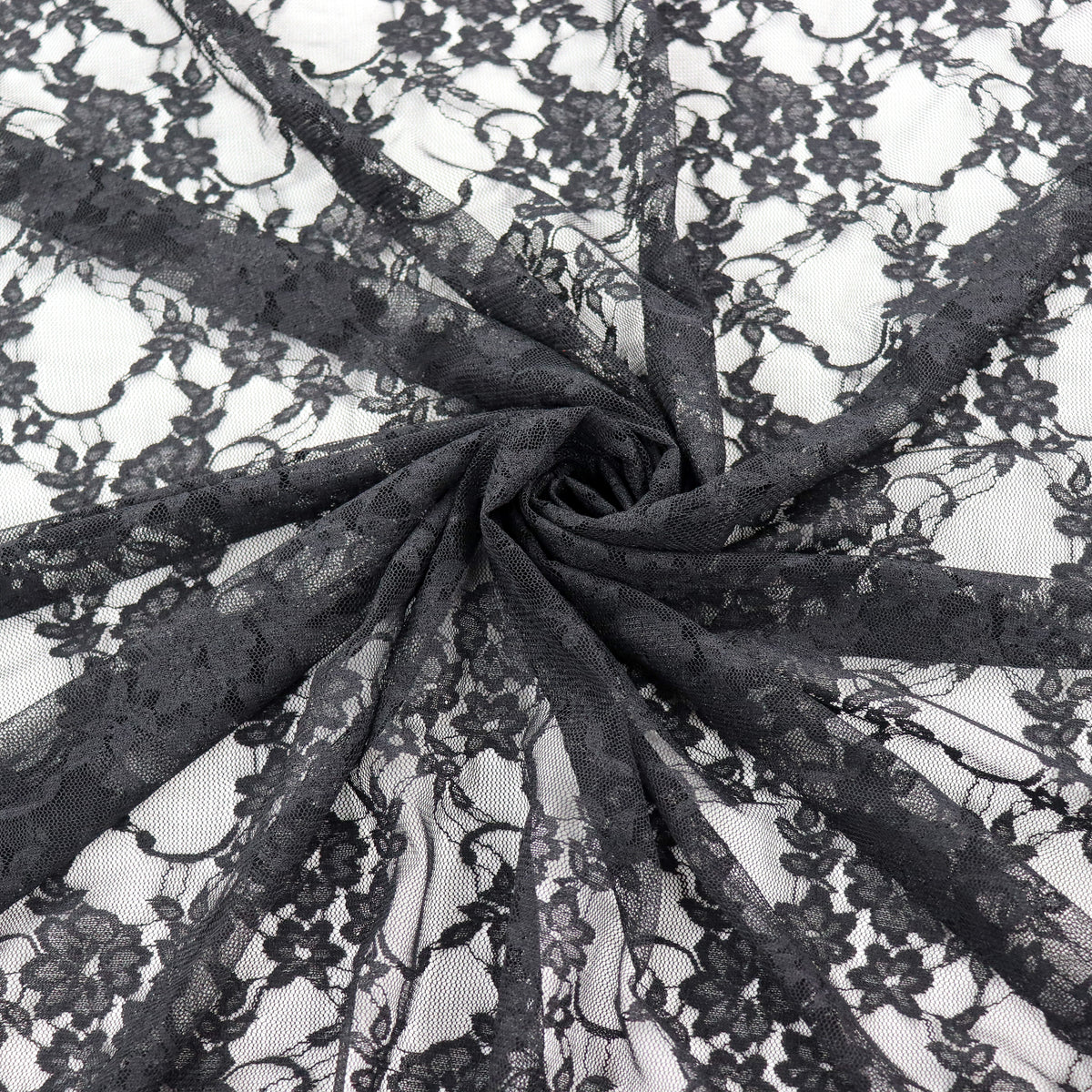 Black Floral Lace Dress Fabric