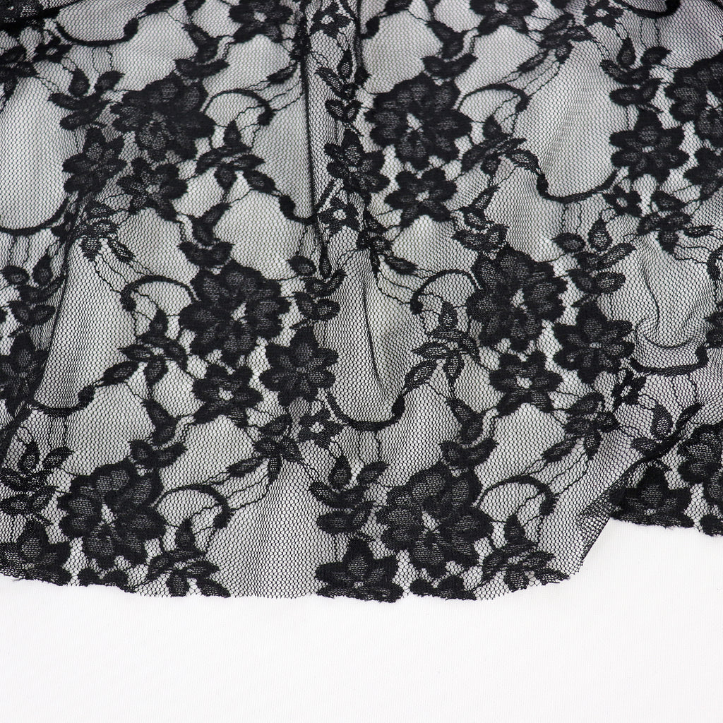 Black Floral Lace Dress Fabric