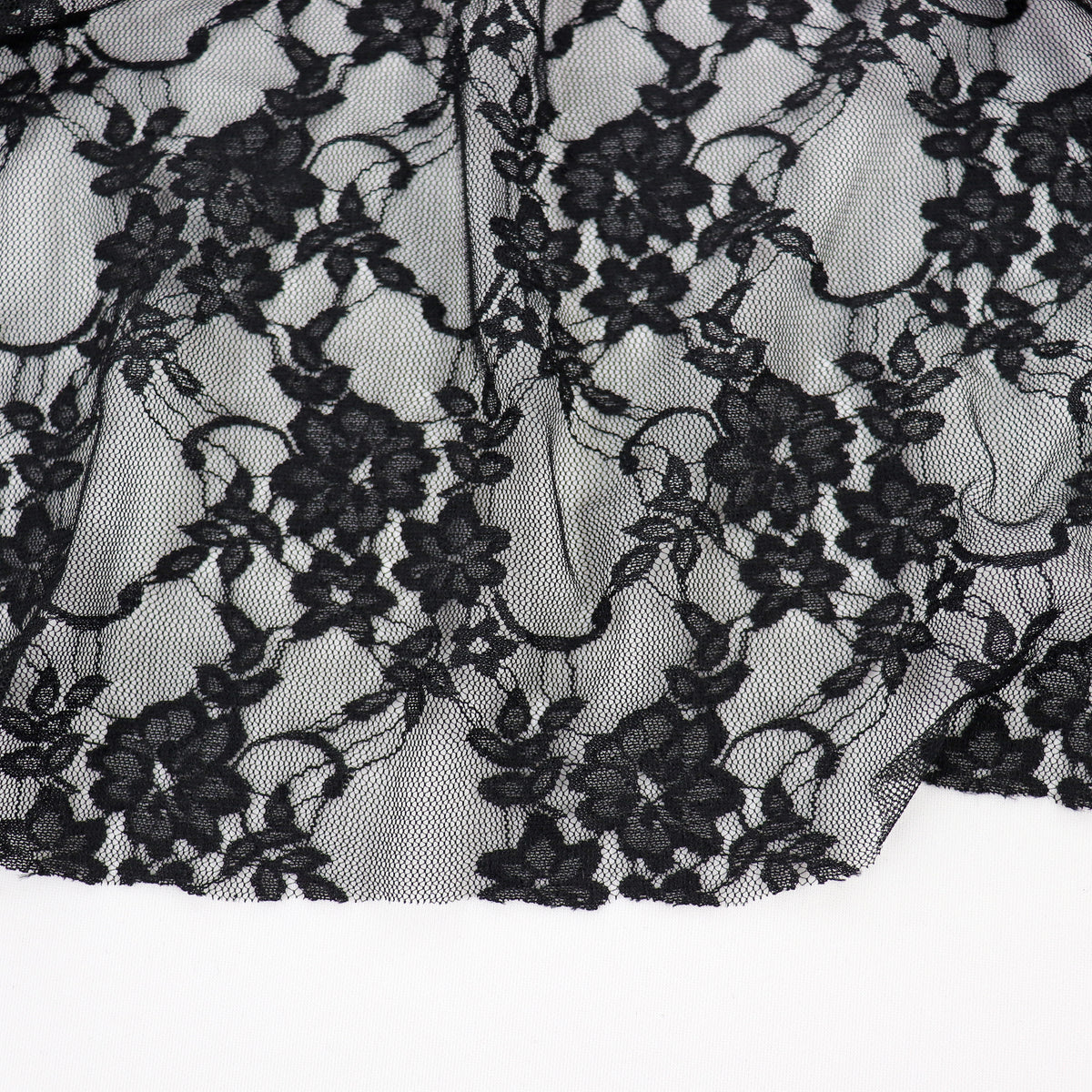 Black Floral Lace Dress Fabric