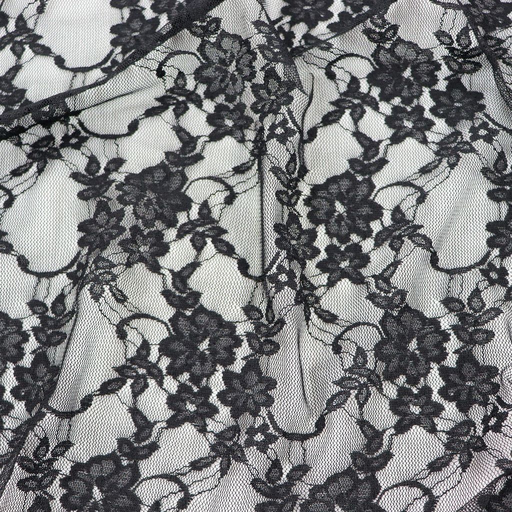 Black Floral Lace Dress Fabric