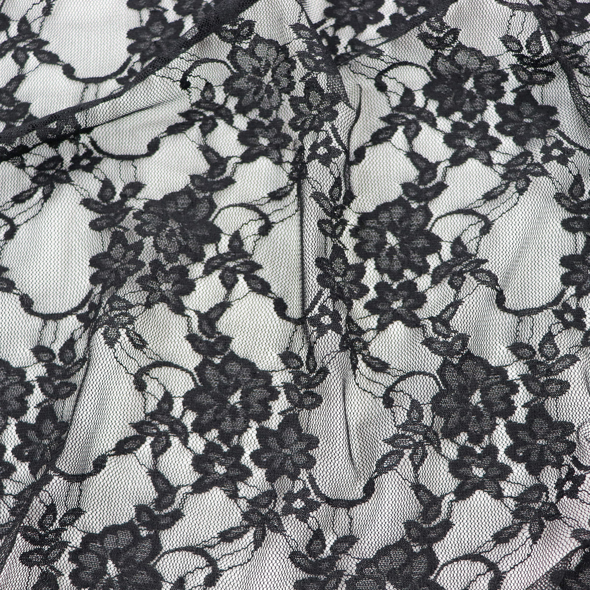Black Floral Lace Dress Fabric