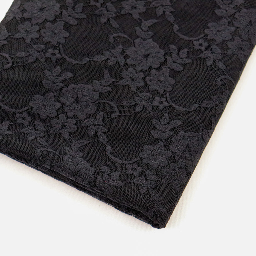 Black Floral Lace Dress Fabric