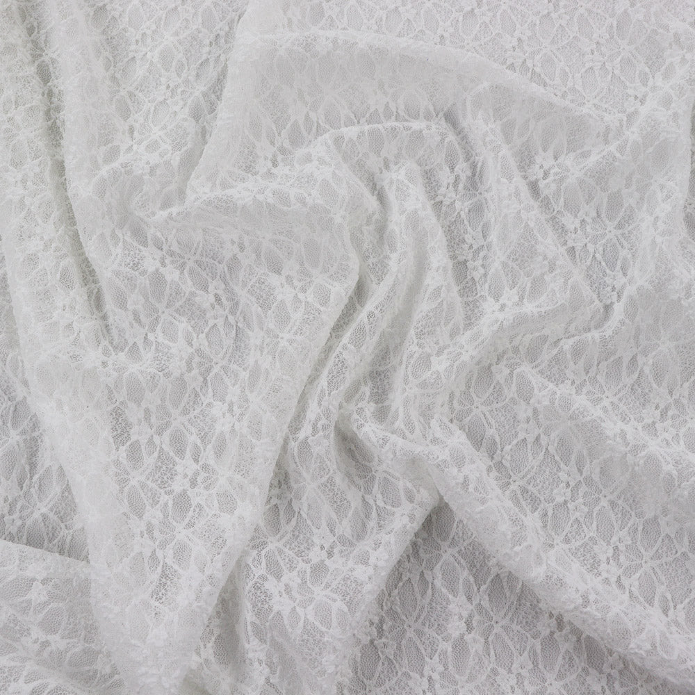 White Ditsy Floral Lace Dress Fabric