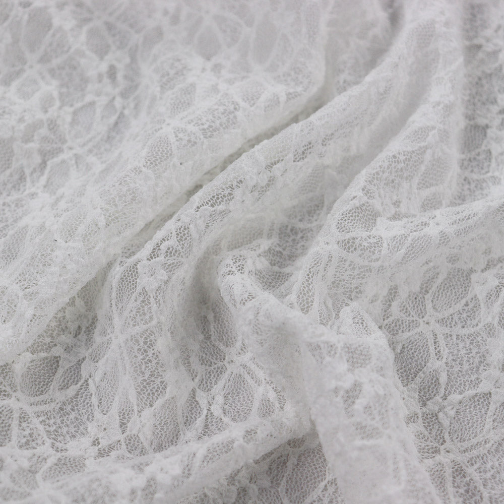White Ditsy Floral Lace Dress Fabric