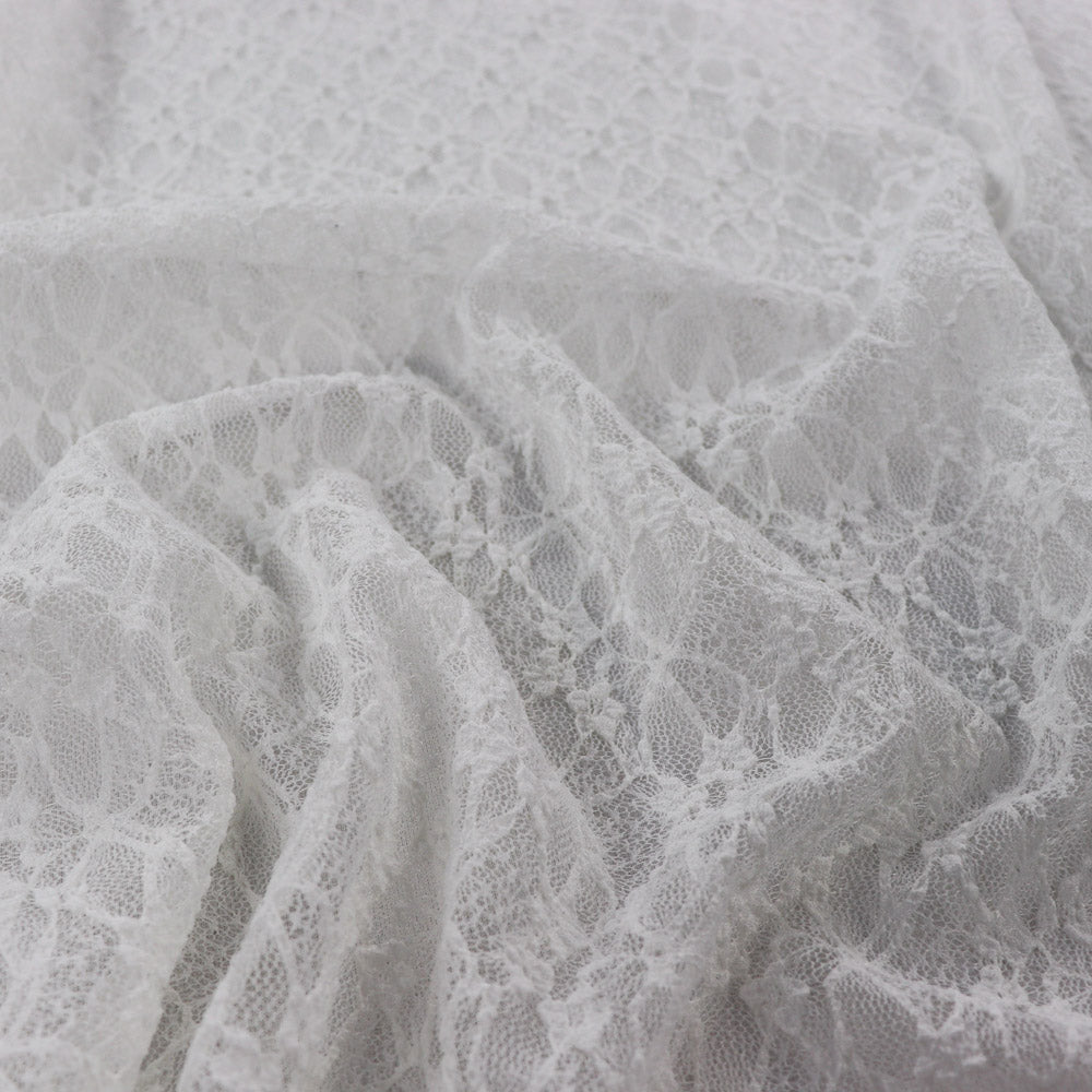 White Ditsy Floral Lace Dress Fabric