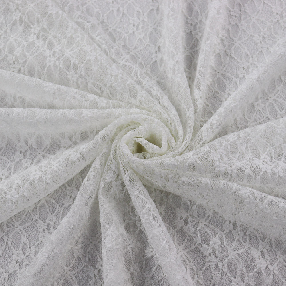 White Ditsy Floral Lace Dress Fabric