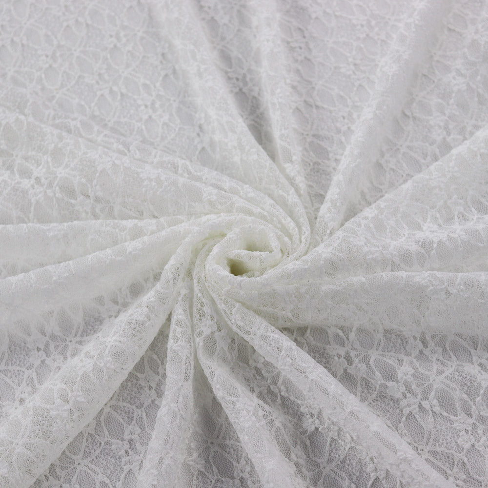White Ditsy Floral Lace Dress Fabric