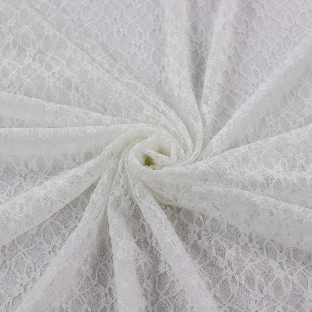 White Ditsy Floral Lace Dress Fabric