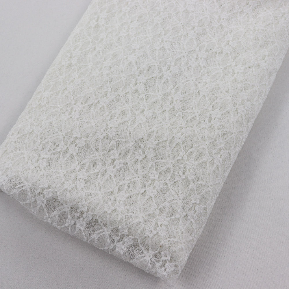 White Ditsy Floral Lace Dress Fabric