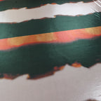 Green & Orange Abstract Stripe Foil High Stretch Jersey Fabric