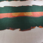 Green & Orange Abstract Stripe Foil High Stretch Jersey Fabric