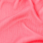 Coral Pink Crinkle Yoryu Chiffon Fabric