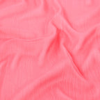 Coral Pink Crinkle Yoryu Chiffon Fabric