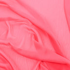 Coral Pink Crinkle Yoryu Chiffon Fabric
