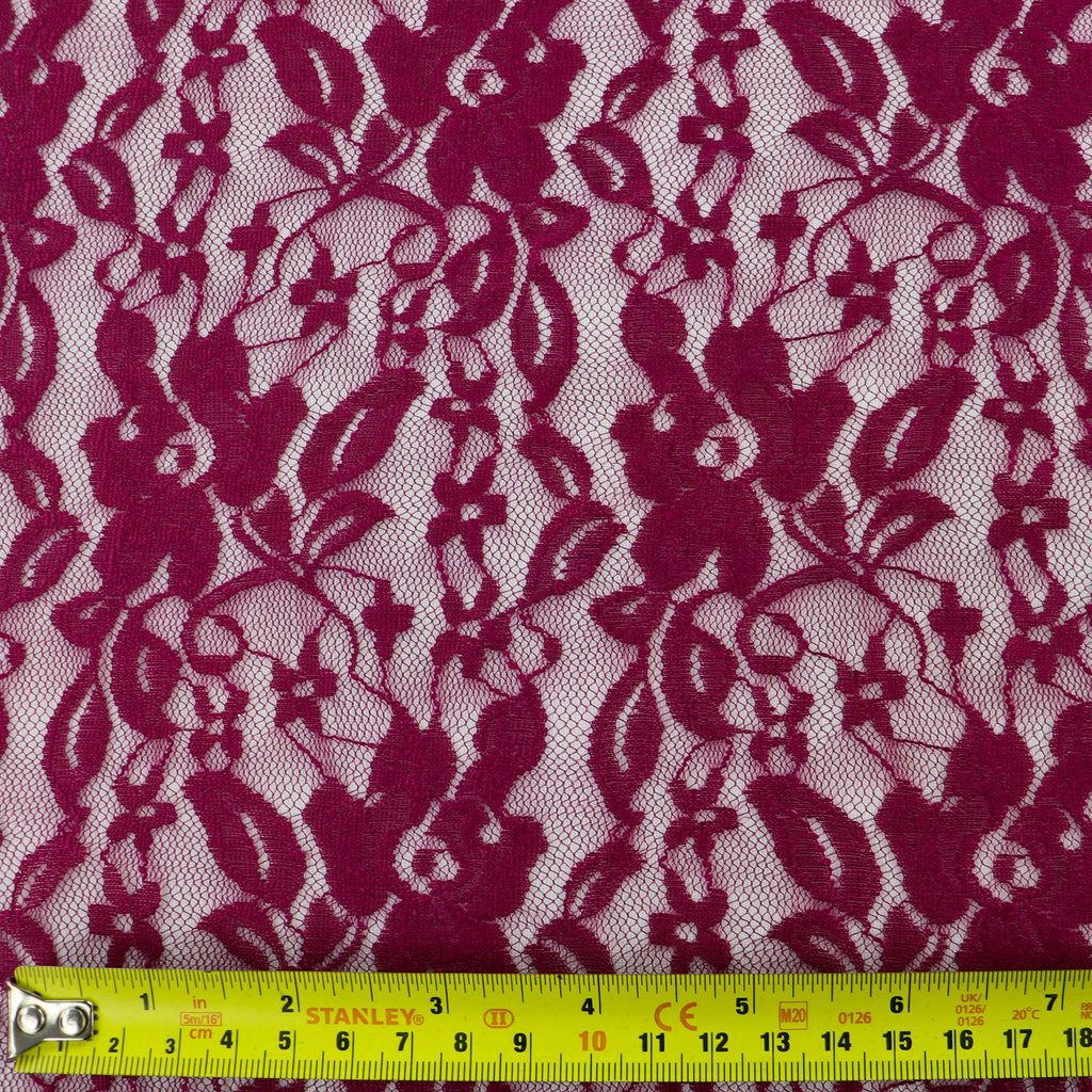 Wine Floral Lace Dress Fabric