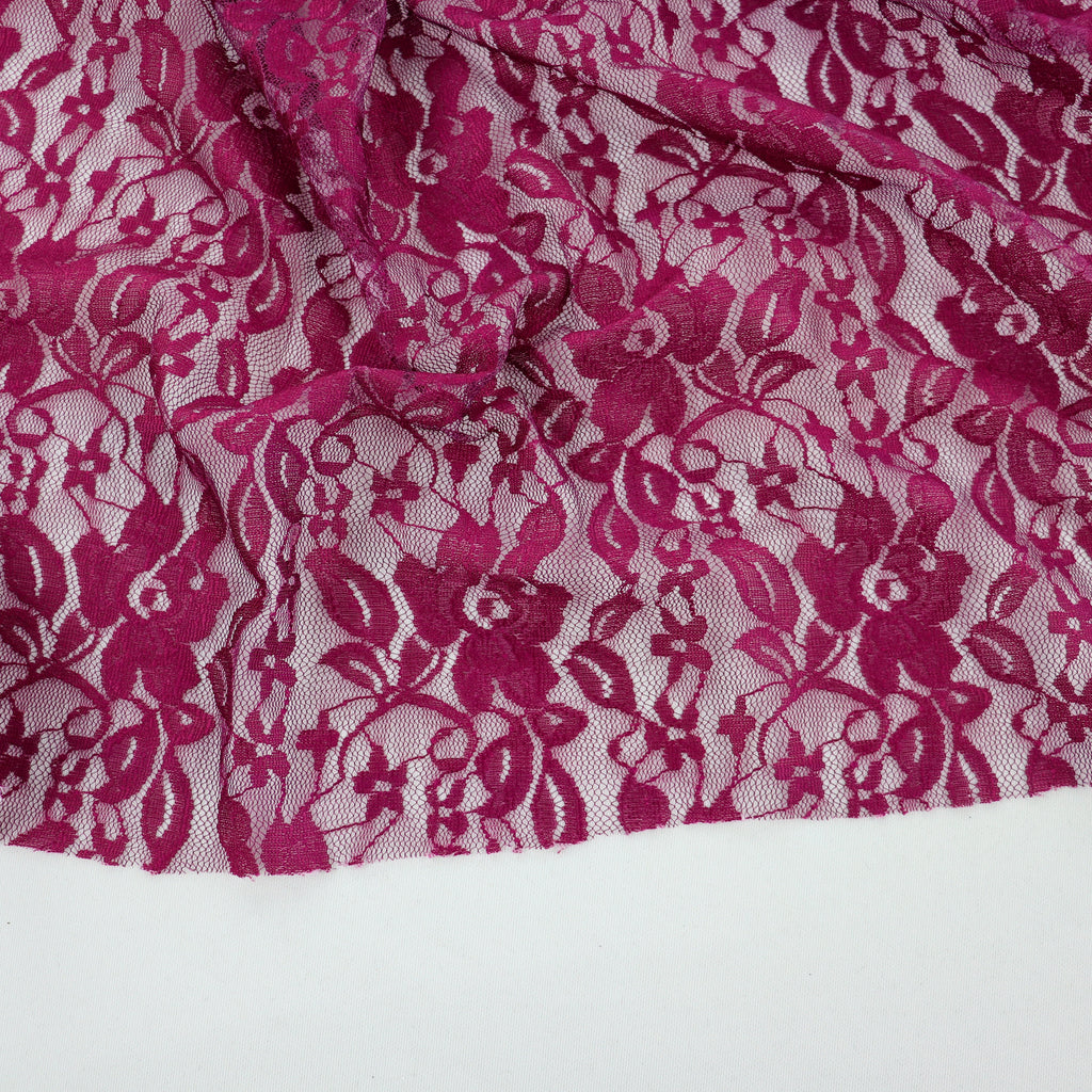 Wine Floral Lace Dress Fabric
