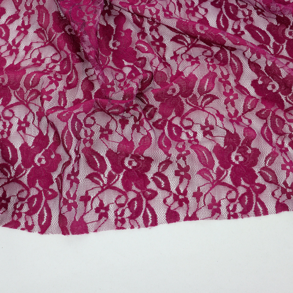 Wine Floral Lace Dress Fabric