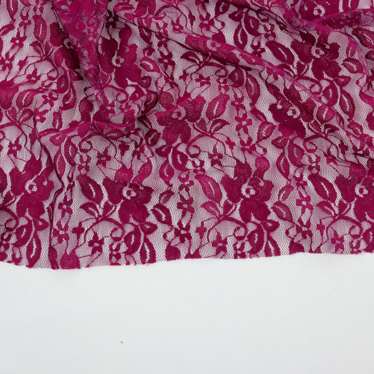 Wine Floral Lace Dress Fabric