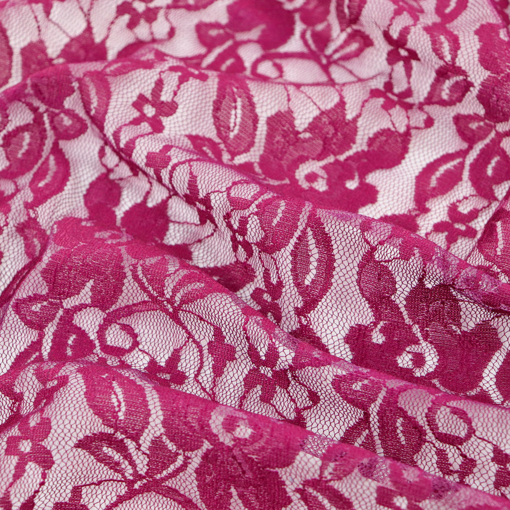 Wine Floral Lace Dress Fabric