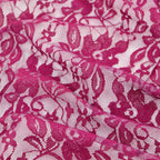 Wine Floral Lace Dress Fabric