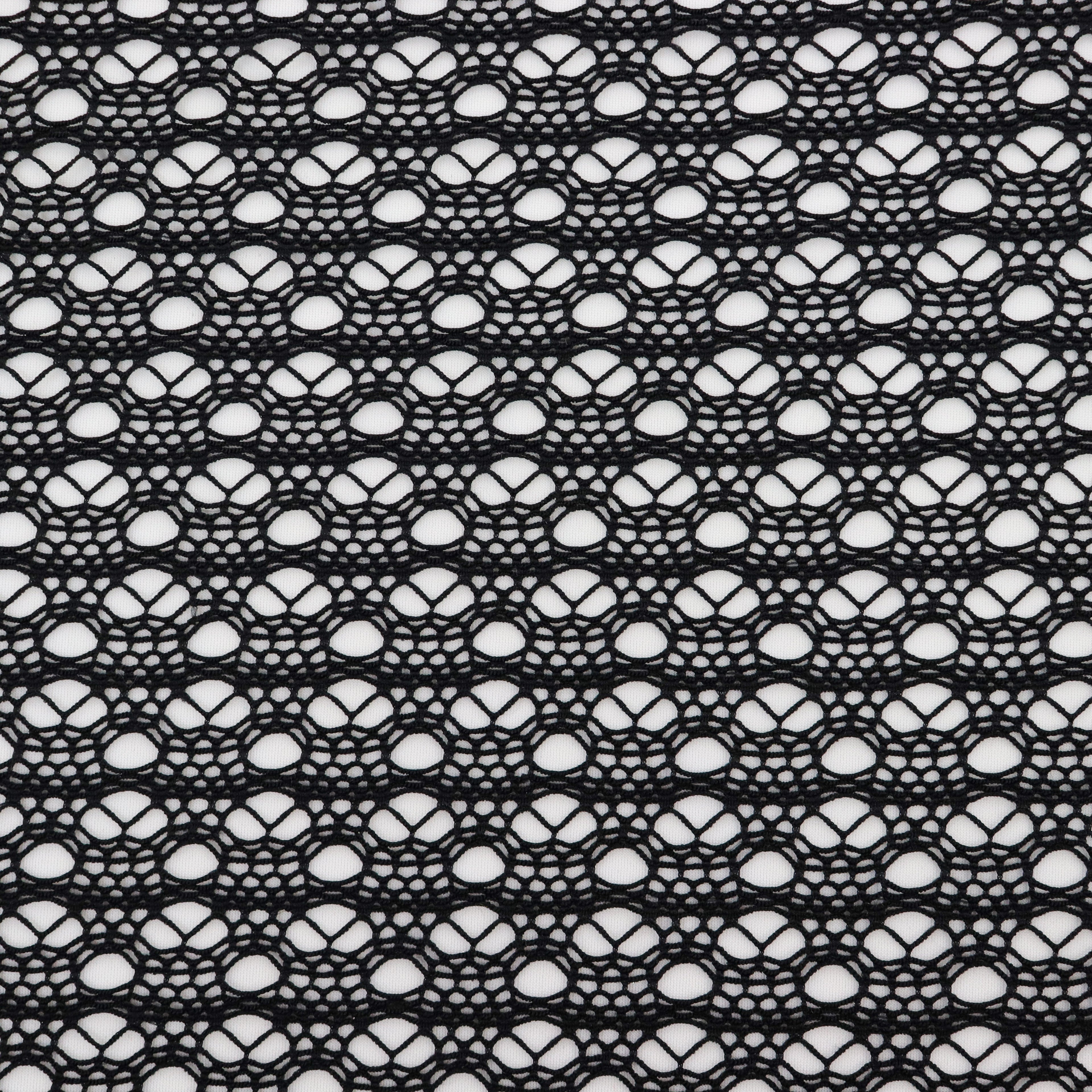 Black Crochet Stretch Fabric