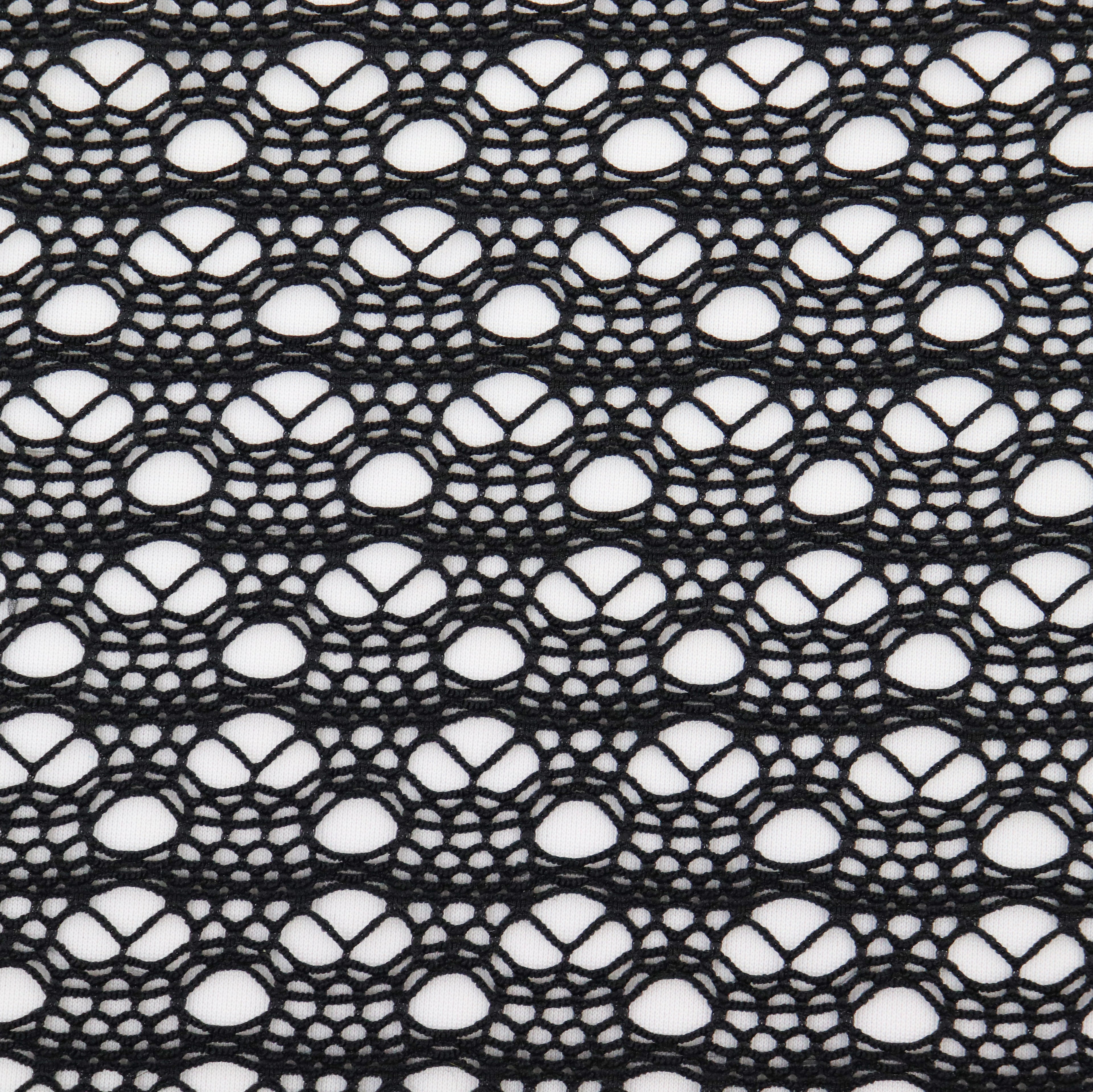 Black Crochet Stretch Fabric