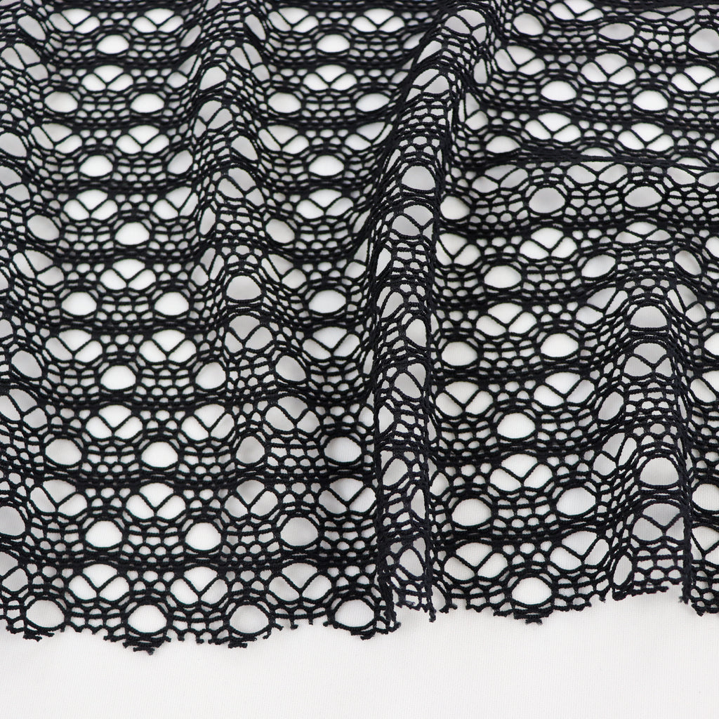 Black Crochet Stretch Fabric