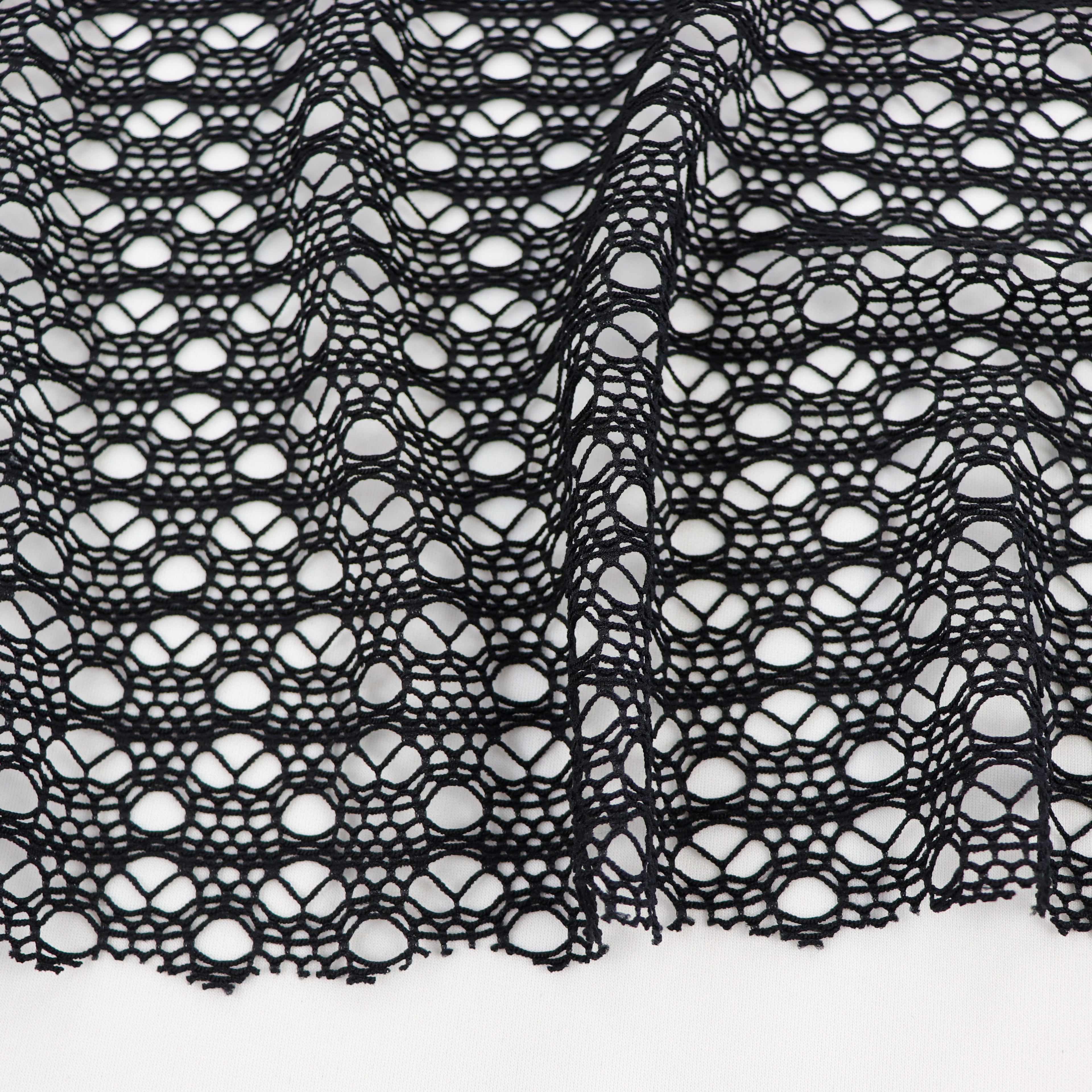 Black Crochet Stretch Fabric