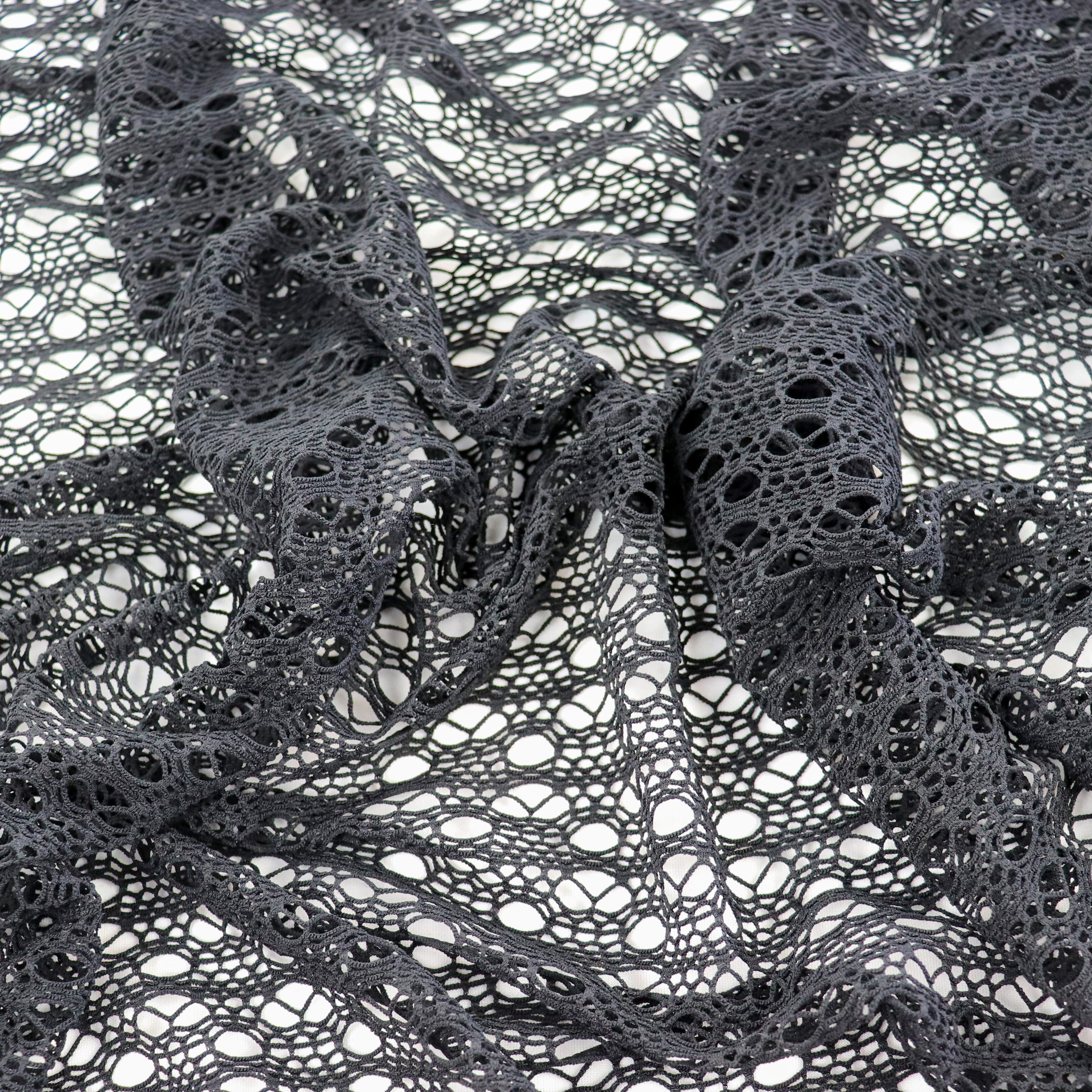 Black Crochet Stretch Fabric