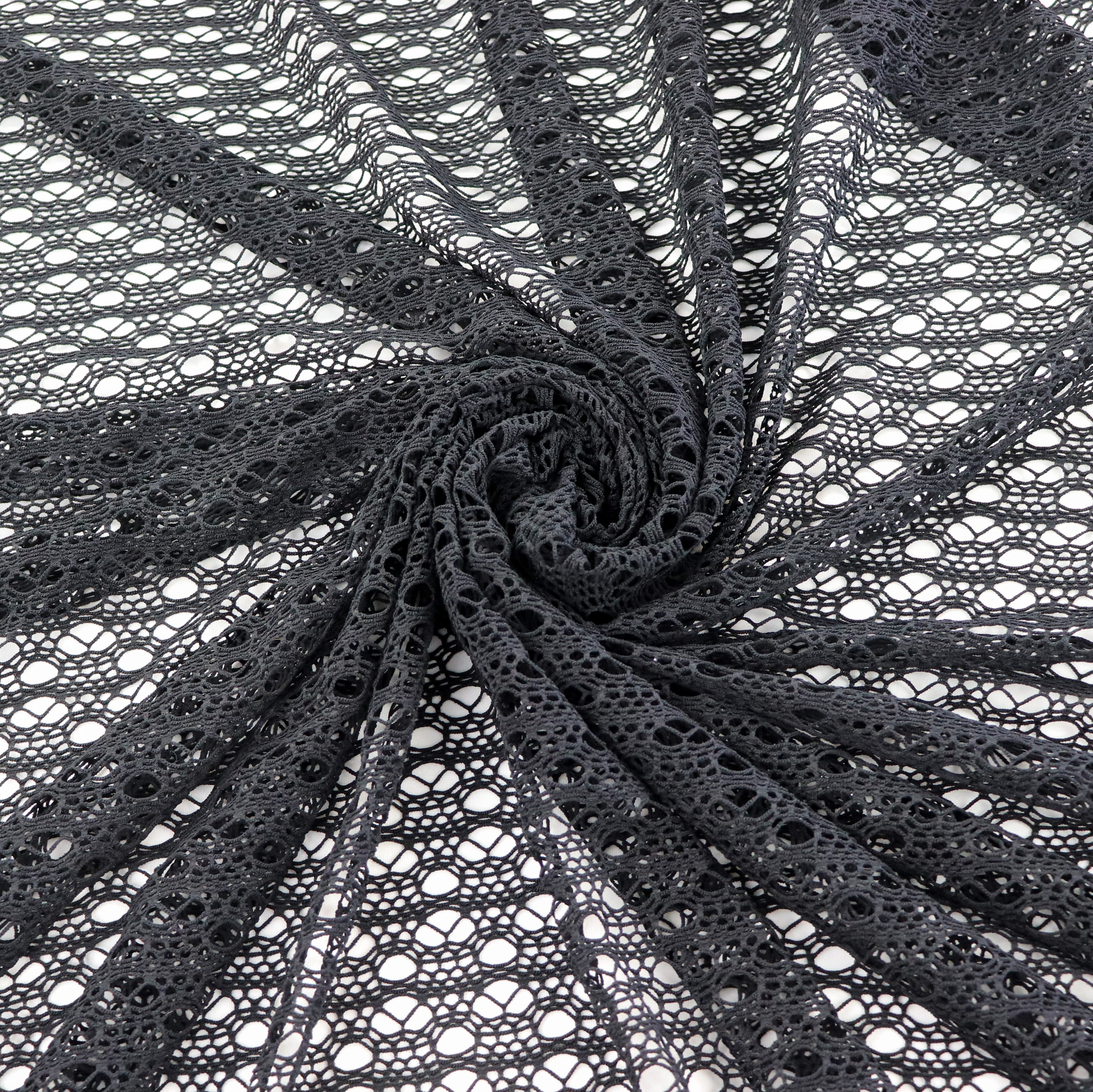 Black Crochet Stretch Fabric