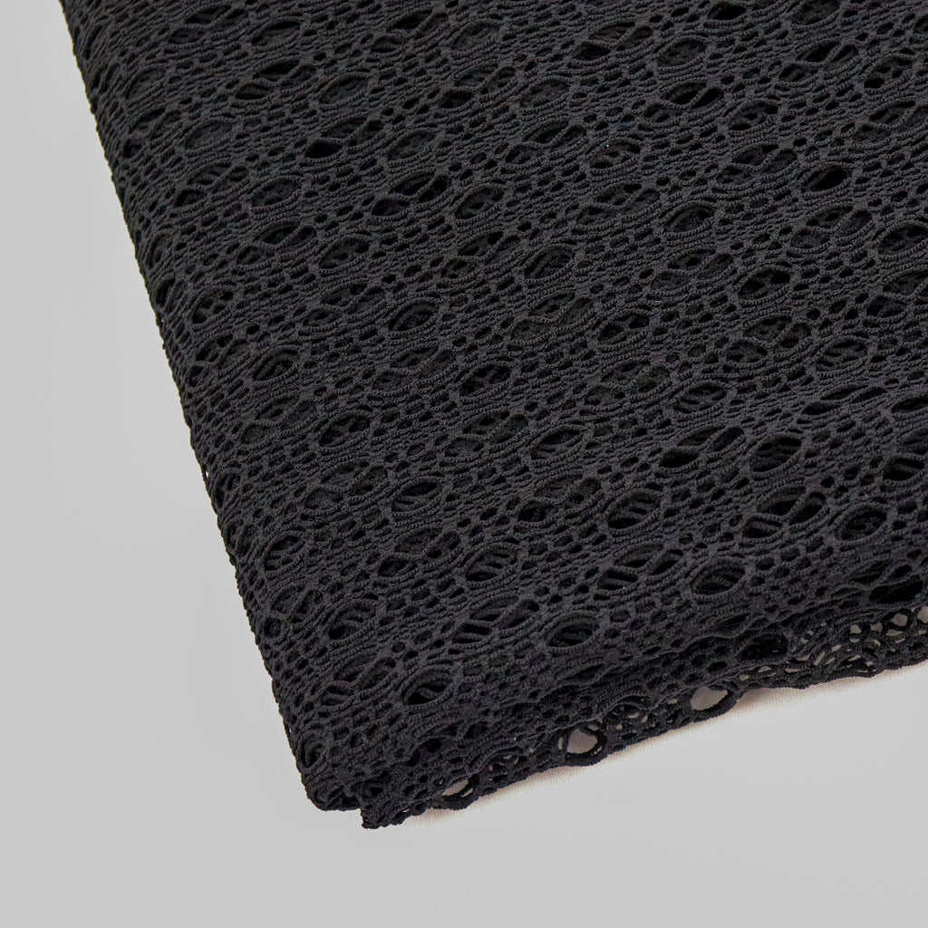 Black Crochet Stretch Fabric
